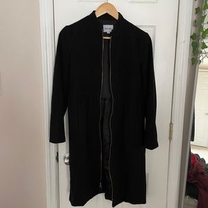 Steven Alan black wool coat with zipper